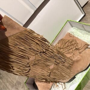 Sam Edelman Tan Fringe Moccasin Boots